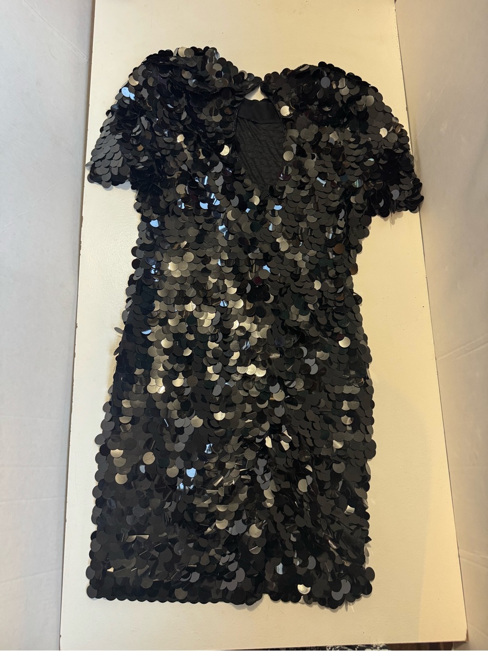 NADINE Boutique Black Big Sequined Vintage Dress large - Picture 6 of 7